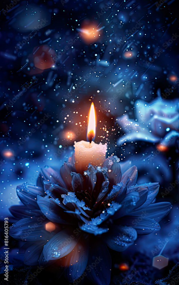 Magic-inspired background and scene with seasonal elements and bokeh ...