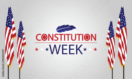 Celebrating Constitution Week A Patriotic American Flag Illustration