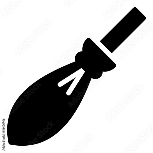 Magic Broom Icon in Glyph Style
