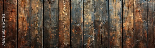 Rustic Brown Wooden Texture Background for Panoramic Banner - Long Length © hisilly