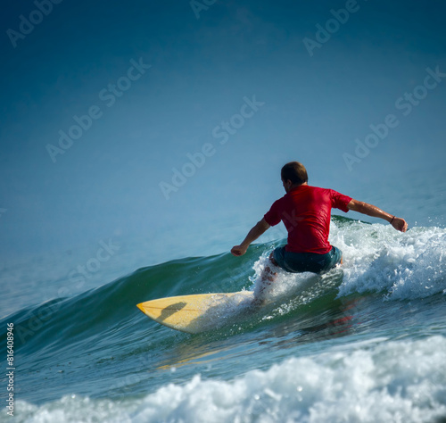 Surfer on the short board photo