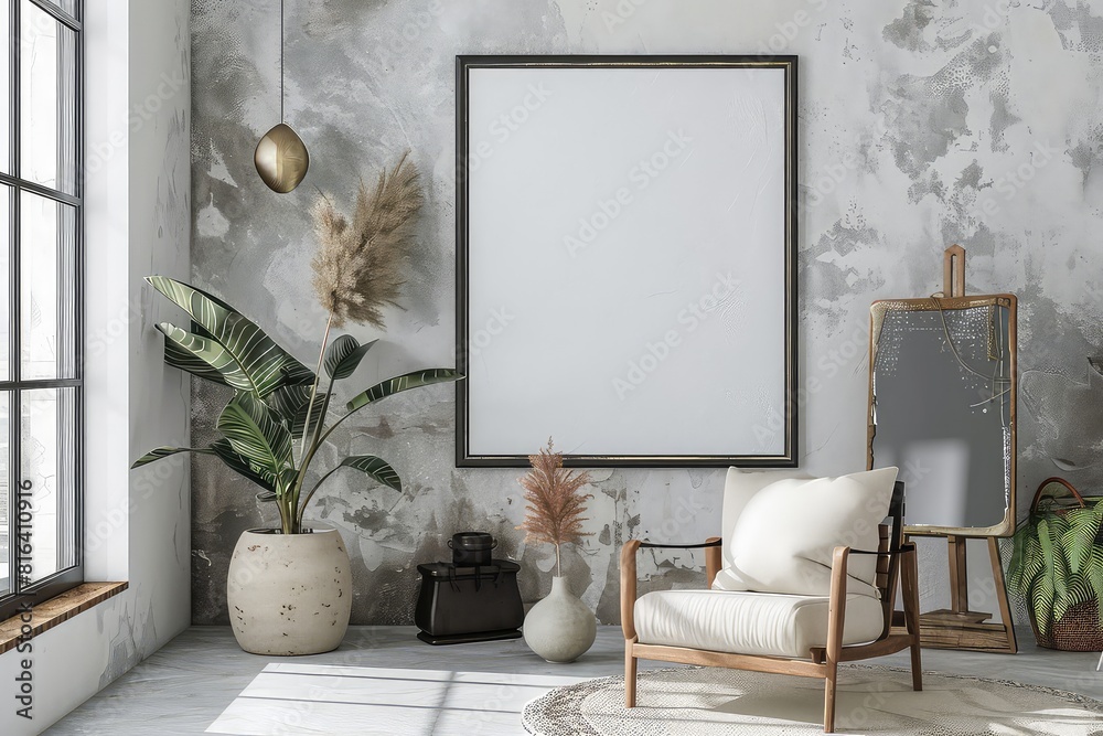 Obraz premium Blank Poster Mock Up Frame, Generative AI