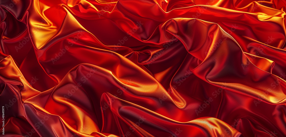 Intense fire red fabric on widescreen display. Intense fire red fabric on widescreen display.