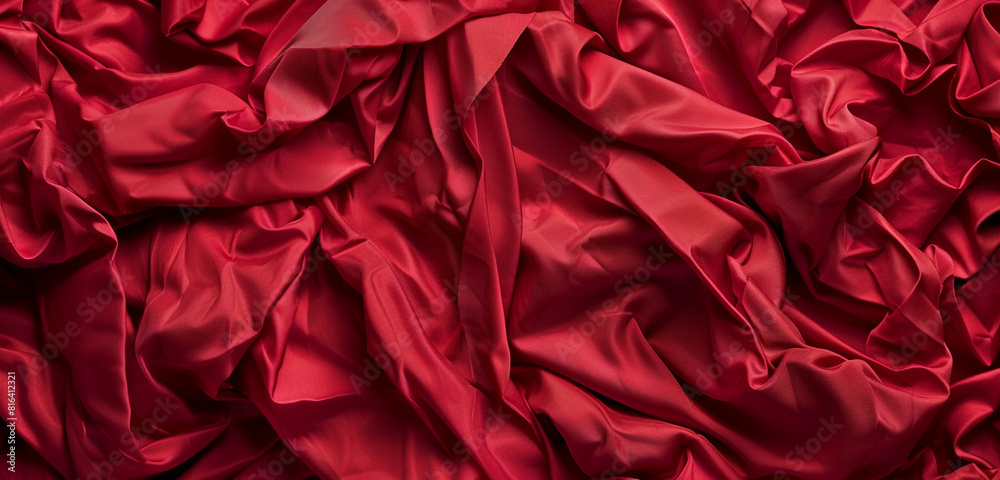 Scarlet red fabric stretch widescreen.