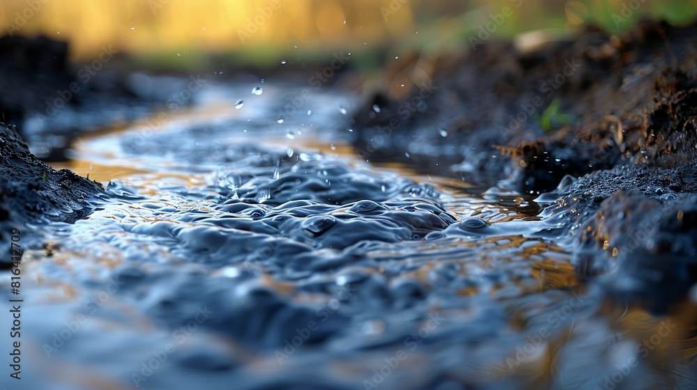 Contaminants, A closeup of contaminated groundwater with visible discoloration. Illustration image, Minimal Style, Clean and Clear Color, Contaminants, A closeup of contaminated groundwater with visible discoloration. Illustration image, Minimal Style, Clean and Clear Color,