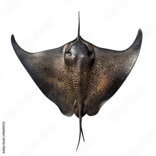 Exquisite Illustration of a Delectable Ray Fish with Fine Details, Set on a Pure White Background photo