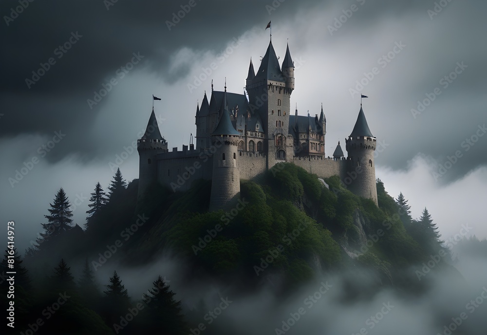 a castle made of mist and whispers, generative AI a castle made of mist and whispers, generative AI