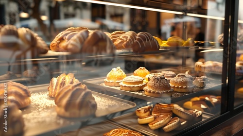 Pastries in a bakery window : Generative AI