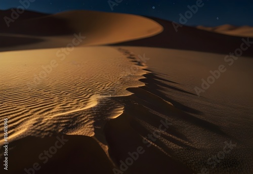 a desert where the sand glows at night  generative AI
