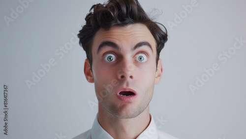 White male teacher with a surprised look on his face photo