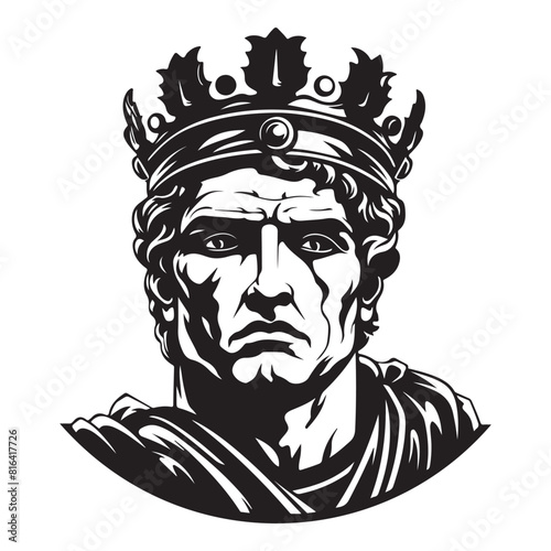 Legionnaire Rage Striking Angry Roman Emperor Illustration for Apparel