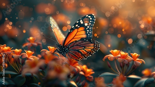 Garden Symphony: The Butterfly's Dance Among Rustling Leaves and Fragrant Blooms © Sri