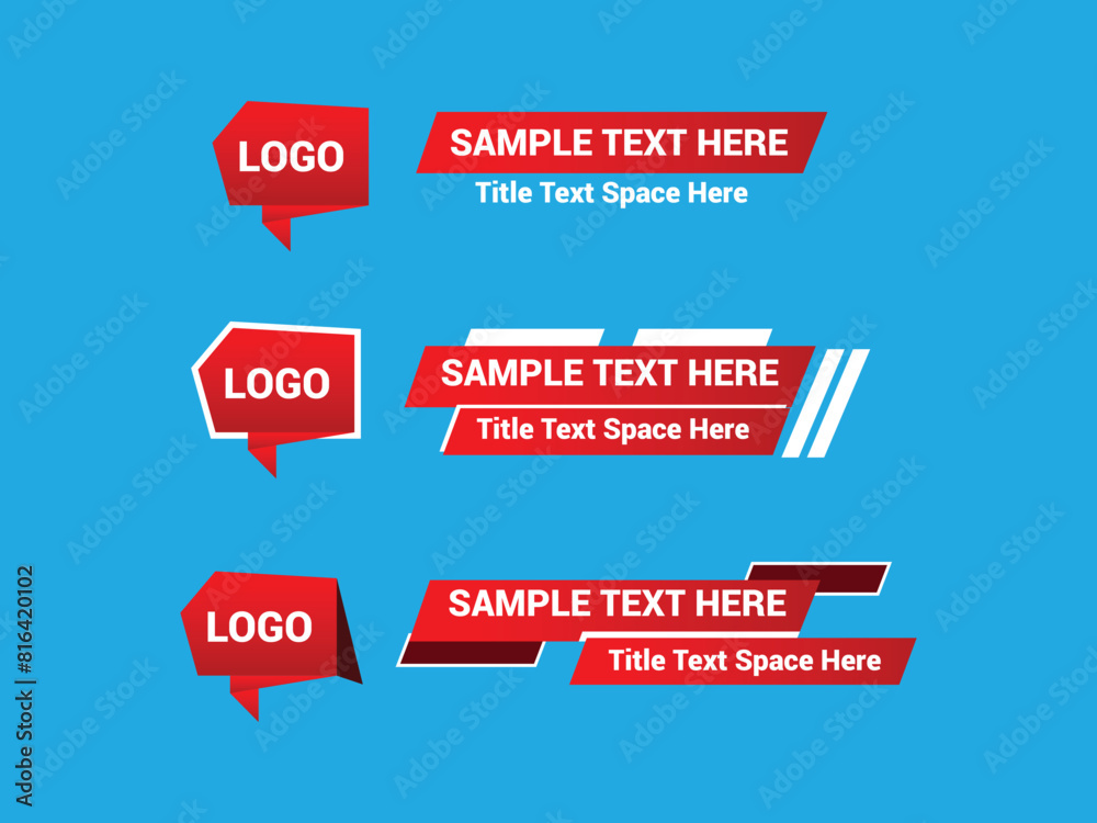Vector Lower Third for Television News Bar Design Template, Lower Third News and Video Bars Set Vector Lower Third for Television News Bar Design Template, Lower Third News and Video Bars Set