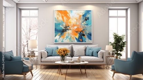 Brighten up your home with this stunning  vibrant painting. Perfect for adding a touch of contemporary flair to any room.