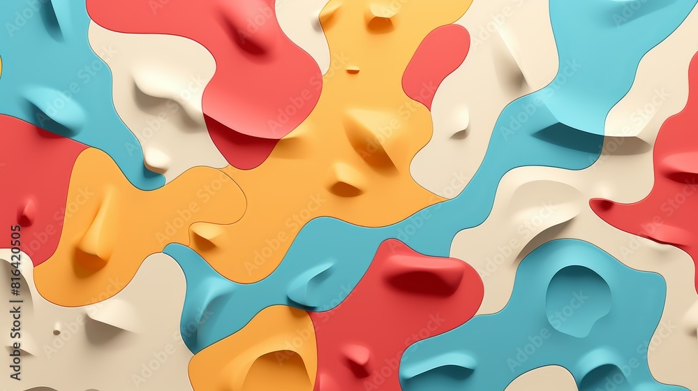 Colorful 3D rendering of a terrain with smooth hills and bright colors. Colorful 3D rendering of a terrain with smooth hills and bright colors.