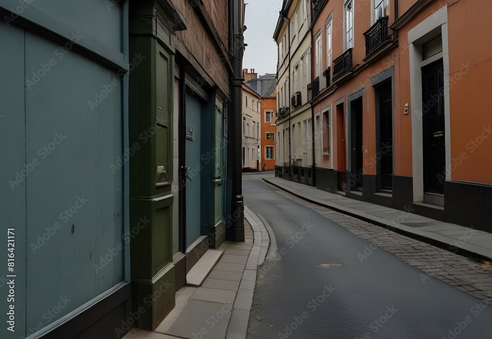a street where each door leads to a different time, generative AI