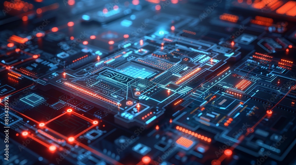 Obraz premium Digital Prototype Engineering: An image illustrating the engineering process of a digital prototype