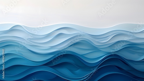 Blue river ocean wave layer vector background illustration