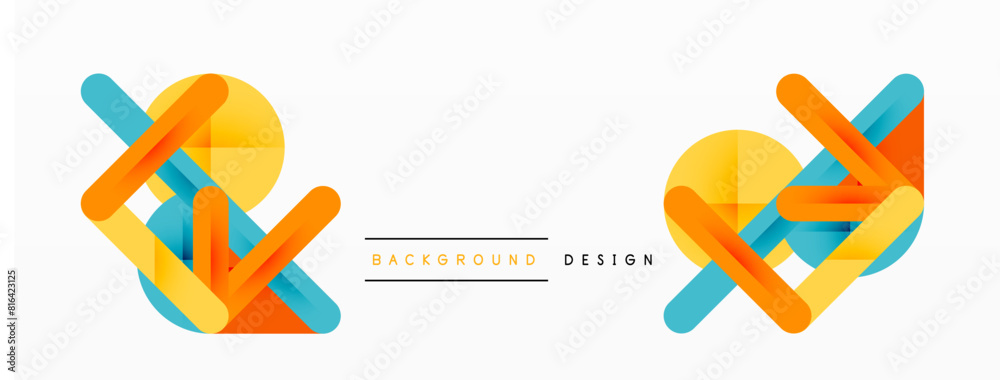 custom made wallpaper toronto digitalColorful lines with shadows. Geometric background design. Vector Illustration For Wallpaper, Banner, Background, Card, Book Illustration, landing page