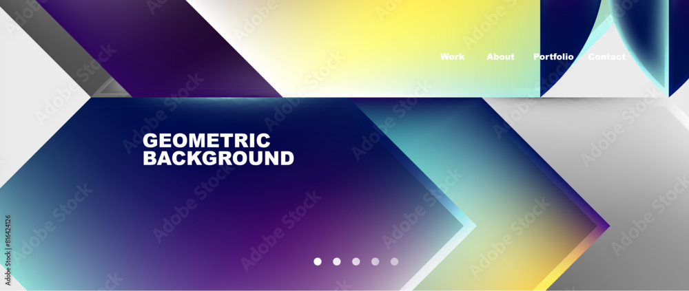 Abstract geometric shapes web design page. Vector Illustration For Wallpaper, Banner, Background, Card, Book Illustration, landing page