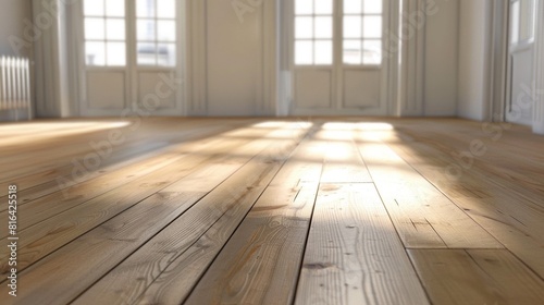 Sunlit Hardwood Floor with Natural Grain 