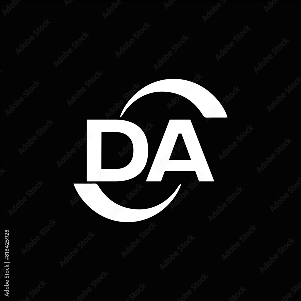 DA logo. D A design. White DA letter. DA, D A letter logo design. Initial letter DA linked circle uppercase monogram logo. D A letter logo vector design. DA logo. D A design. White DA letter. DA, D A letter logo design. Initial letter DA linked circle uppercase monogram logo. D A letter logo vector design.