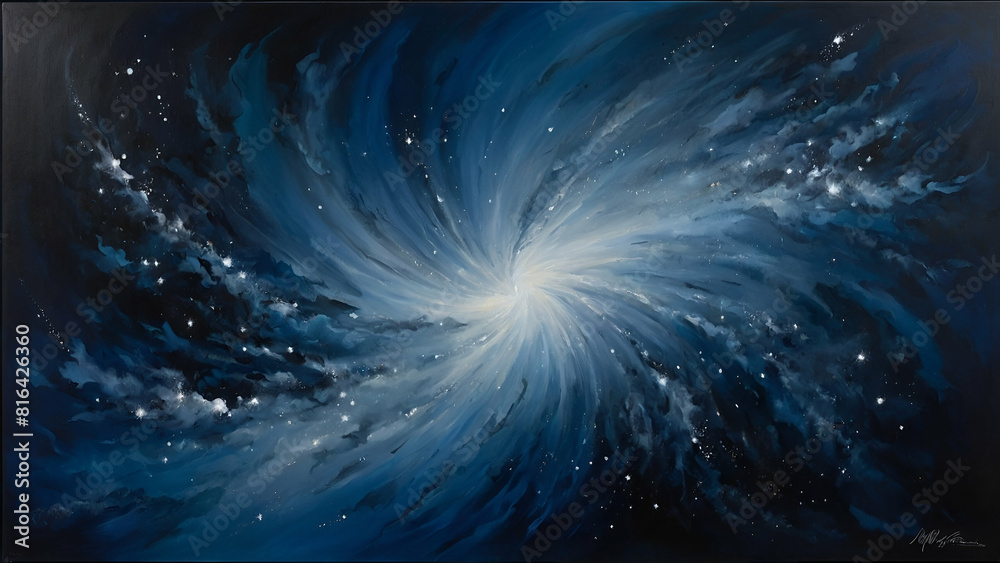 Fototapeta premium An abstract color background featuring a gradient of deep indigo and silver hues