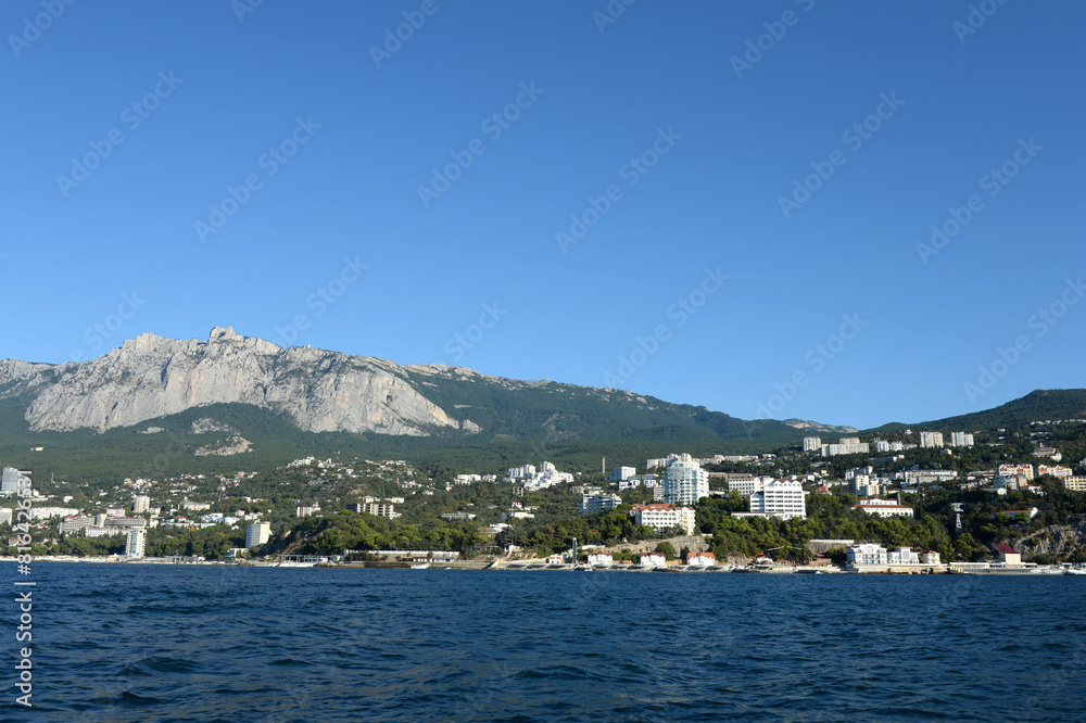 View from the Black Sea to Gaspra, Yalta, Crimea View from the Black Sea to Gaspra, Yalta, Crimea