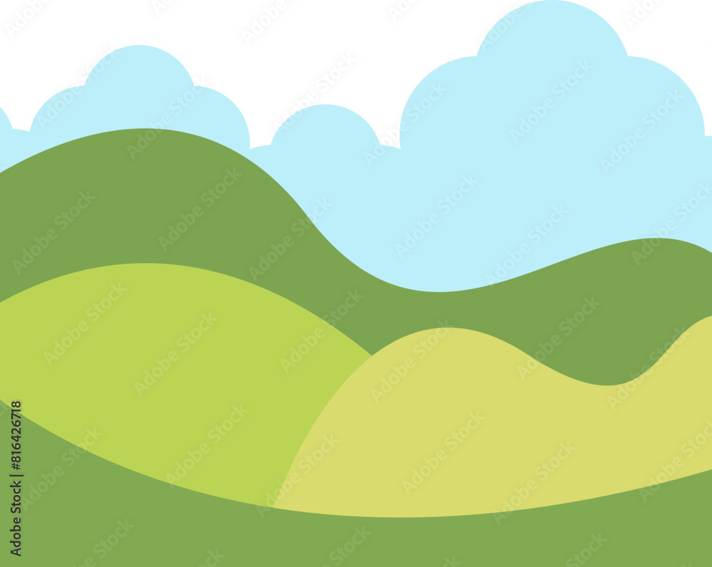 Fototapeta premium Green Field Illustration Element