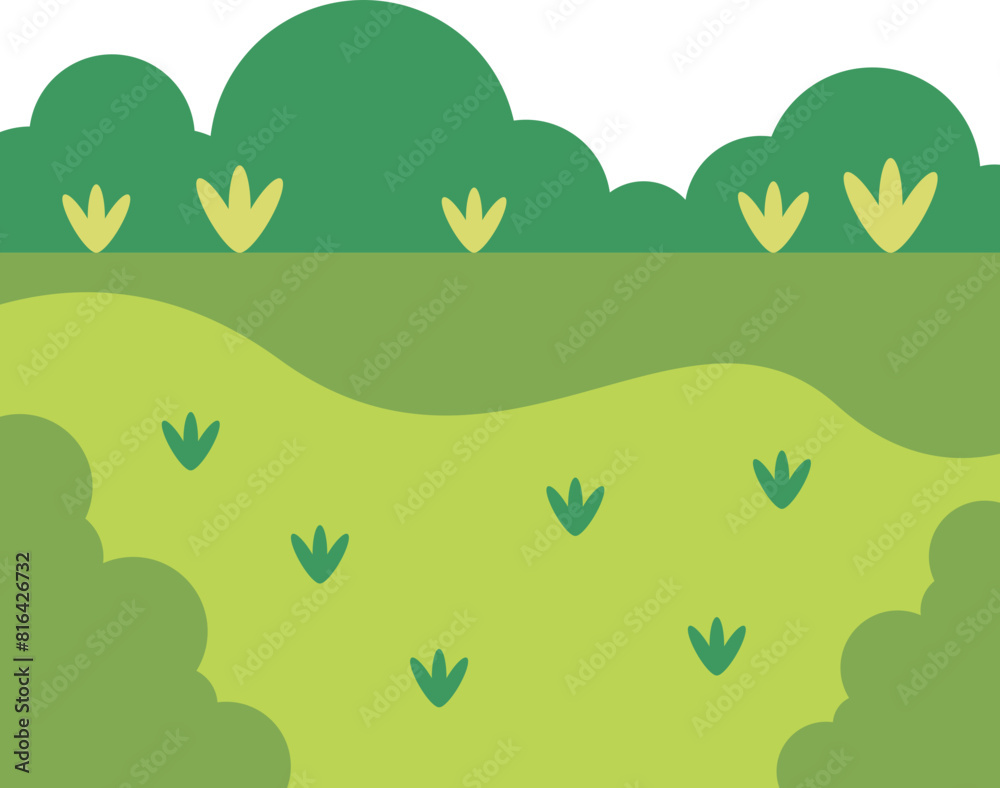 Fototapeta premium Green Field Illustration Element