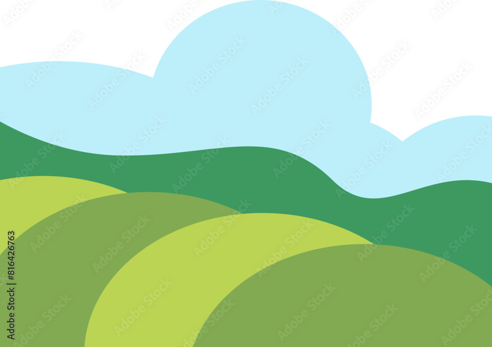 Fototapeta premium Green Field Illustration Element