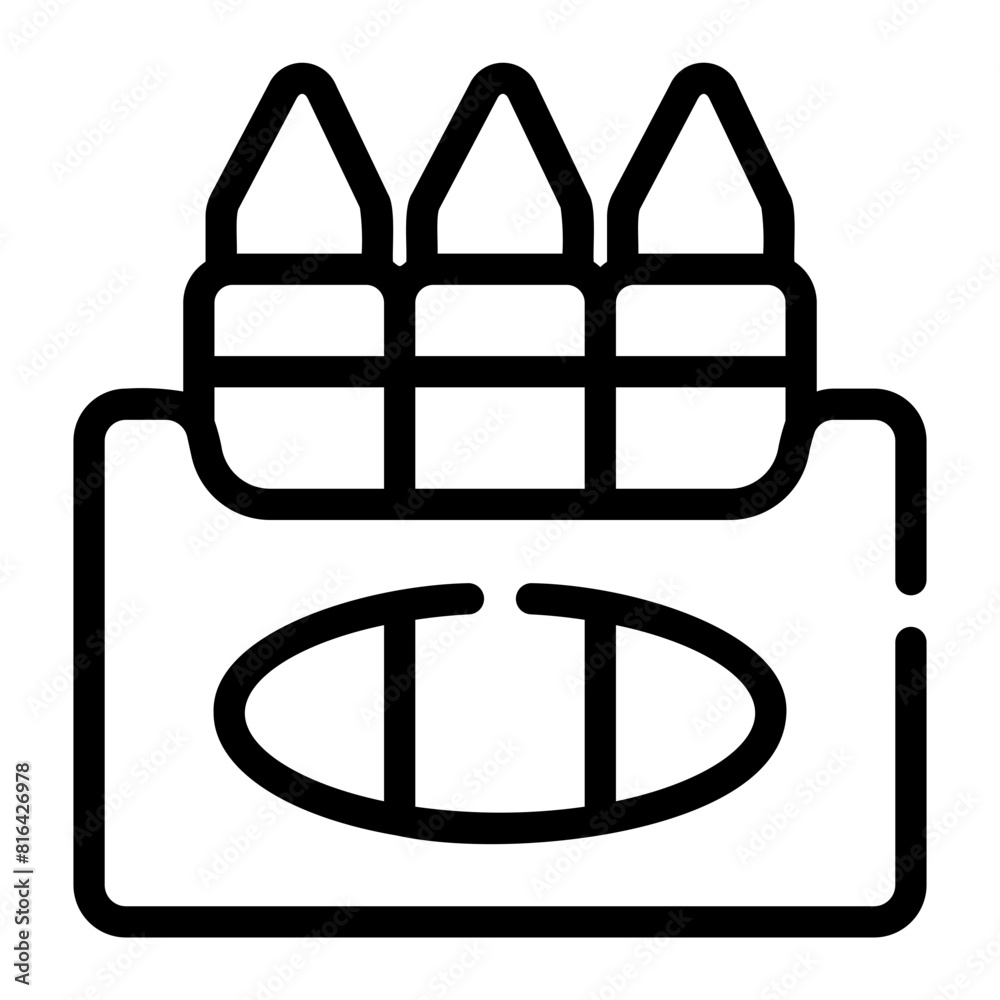 crayons Line Icon crayons Line Icon