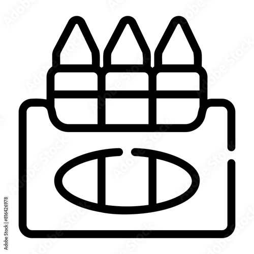 crayons Line Icon