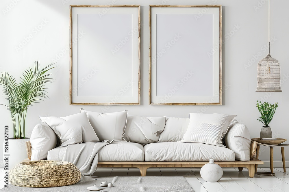 Naklejka premium Blank Poster Mock Up Frame, Generative AI