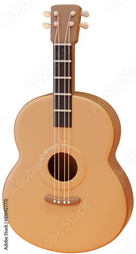 3D Wooden Acoustic Guitar