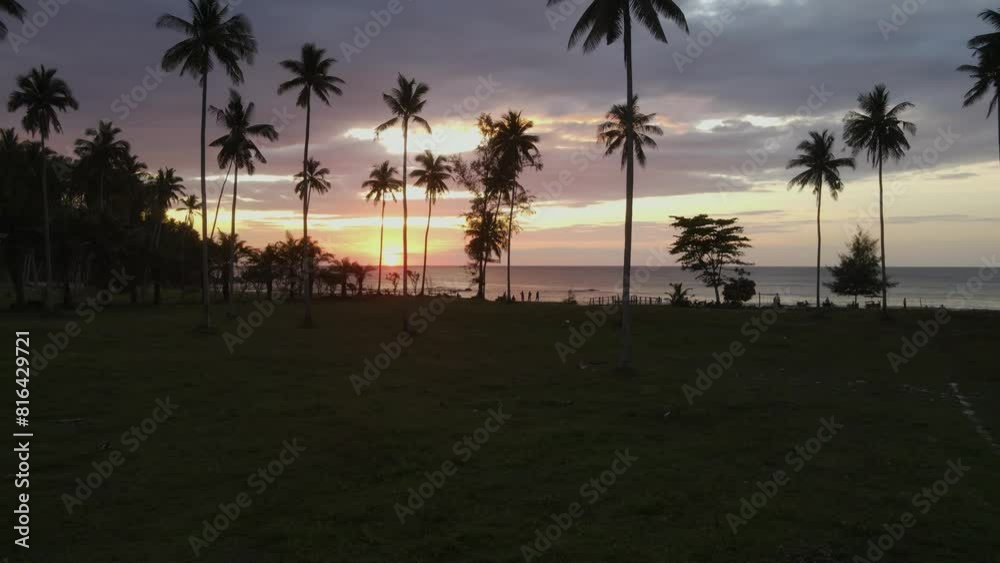 Sunset beach copy space, ocean, sea horizon tropical island. fantastic natural seascape sunset summer. pararamic beach sea beach sun rise. Landscape color orange sky and clouds.Video footage 4K Sunset beach copy space, ocean, sea horizon tropical island. fantastic natural seascape sunset summer. pararamic beach sea beach sun rise. Landscape color orange sky and clouds.Video footage 4K
