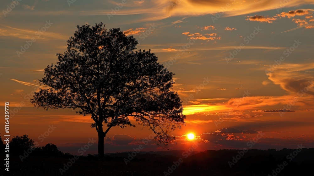 Evening sunset silhouette