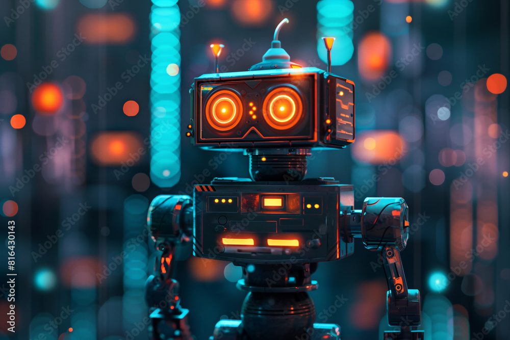Naklejka premium AI Robot Wallpaper