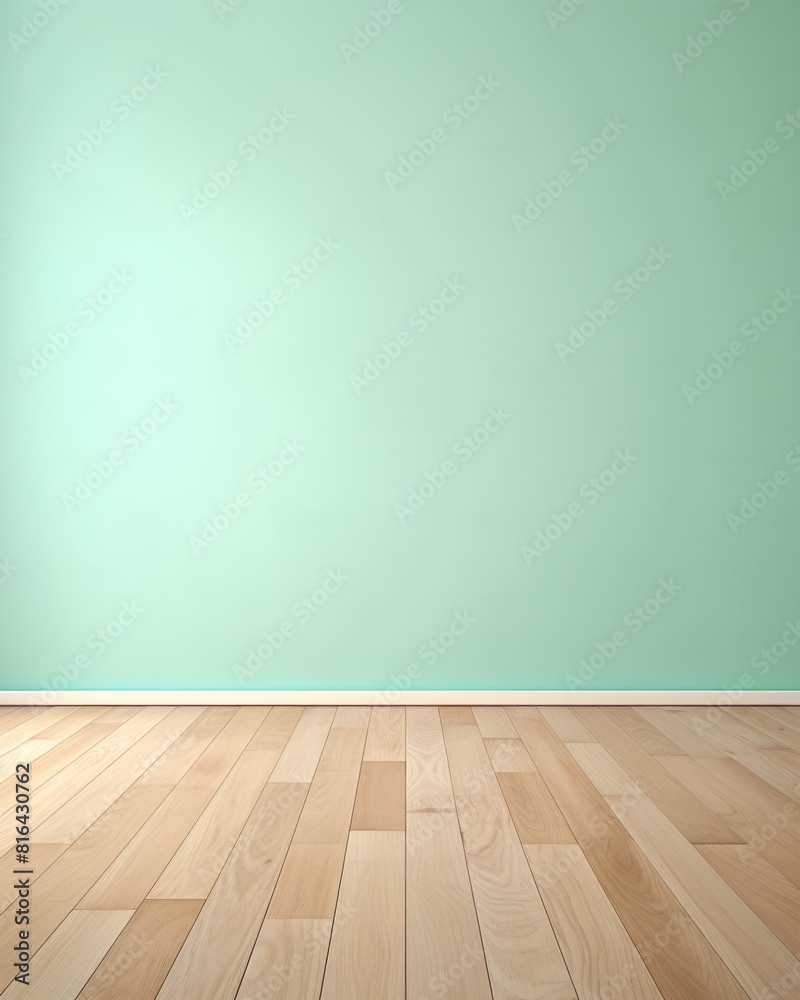 An empty room with green walls and a wooden floor. An empty room with green walls and a wooden floor.