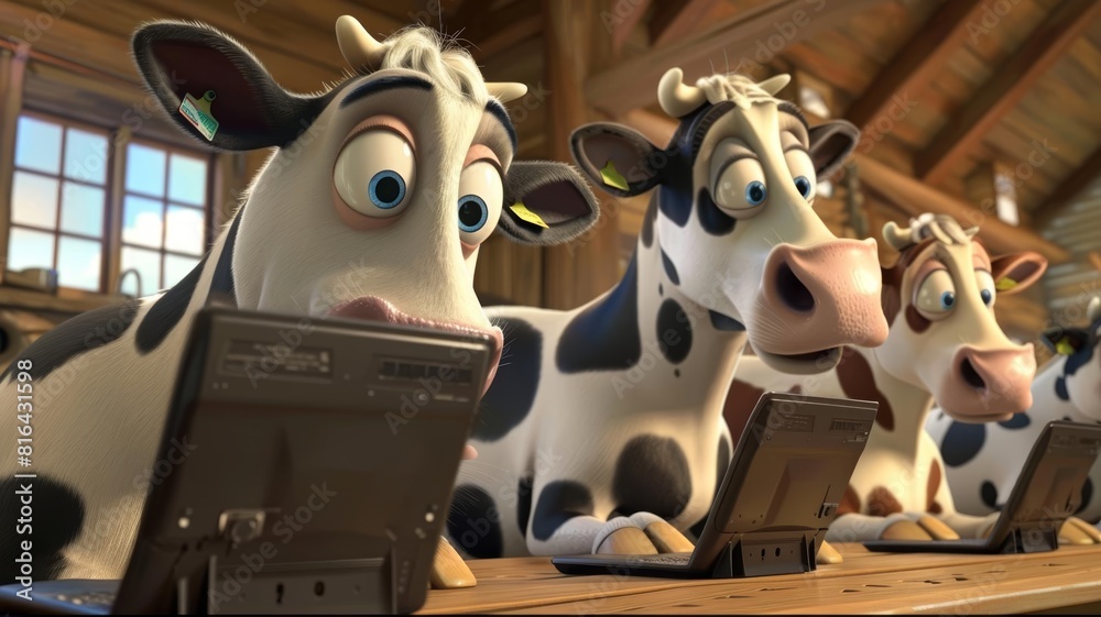 Click, Clack, Moo Cows That Type The cows typing away their demands to the bewildered farmer