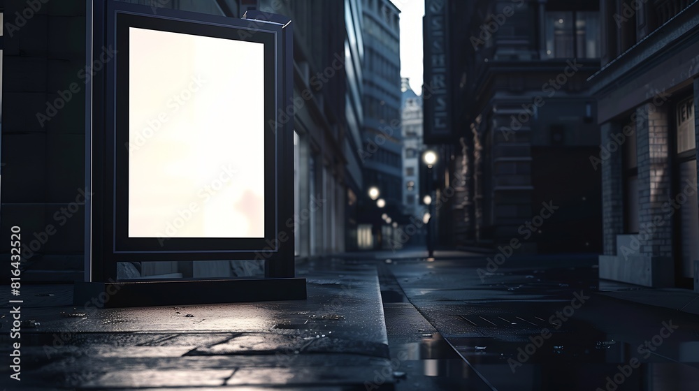 Blank digital screen sign mockup in the urban environment empty space ...