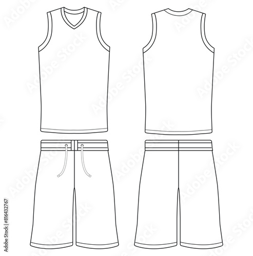 basketball jersey mockup design on font and back. jersey basket 