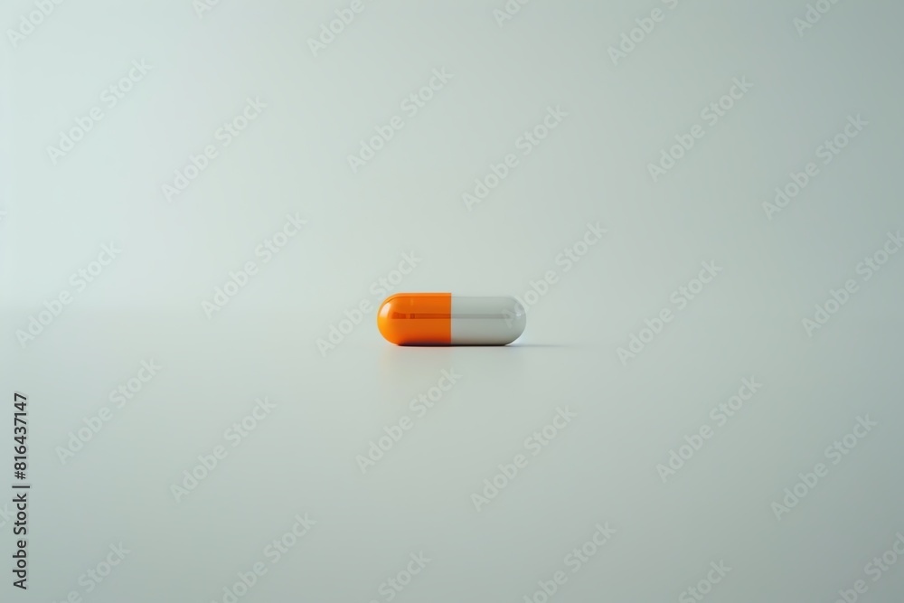 A minimalist image of a single antidepressant on a stark white background A minimalist image of a single antidepressant on a stark white background