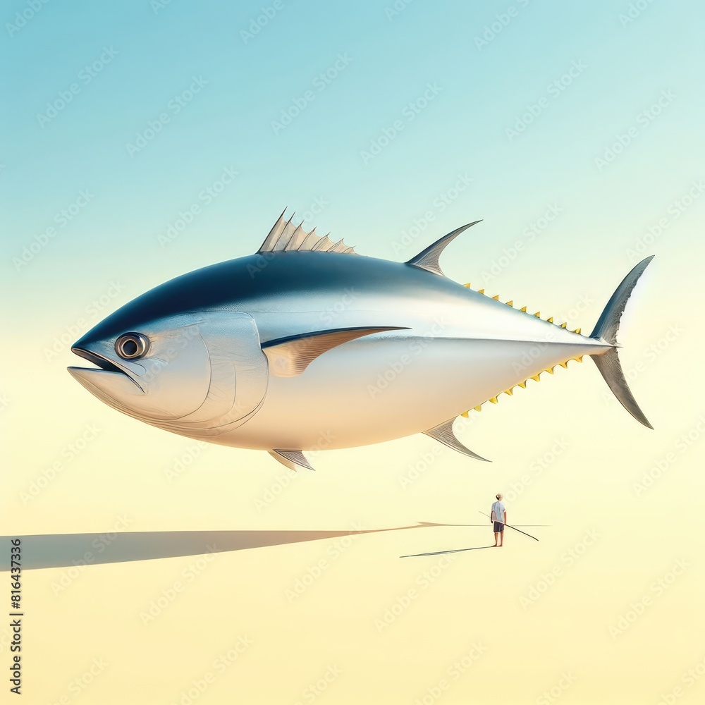 Obraz premium Hope at Sea: The Journey of Small Fishermen with Tuna