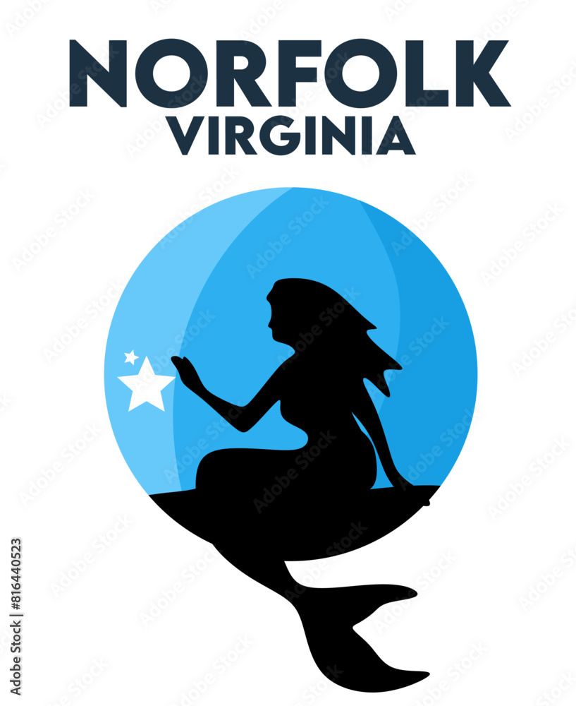 norfolk virginia with the silhouette of a mermaid norfolk virginia with the silhouette of a mermaid