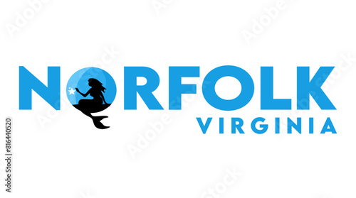 norfolk virginia with the silhouette of a mermaid