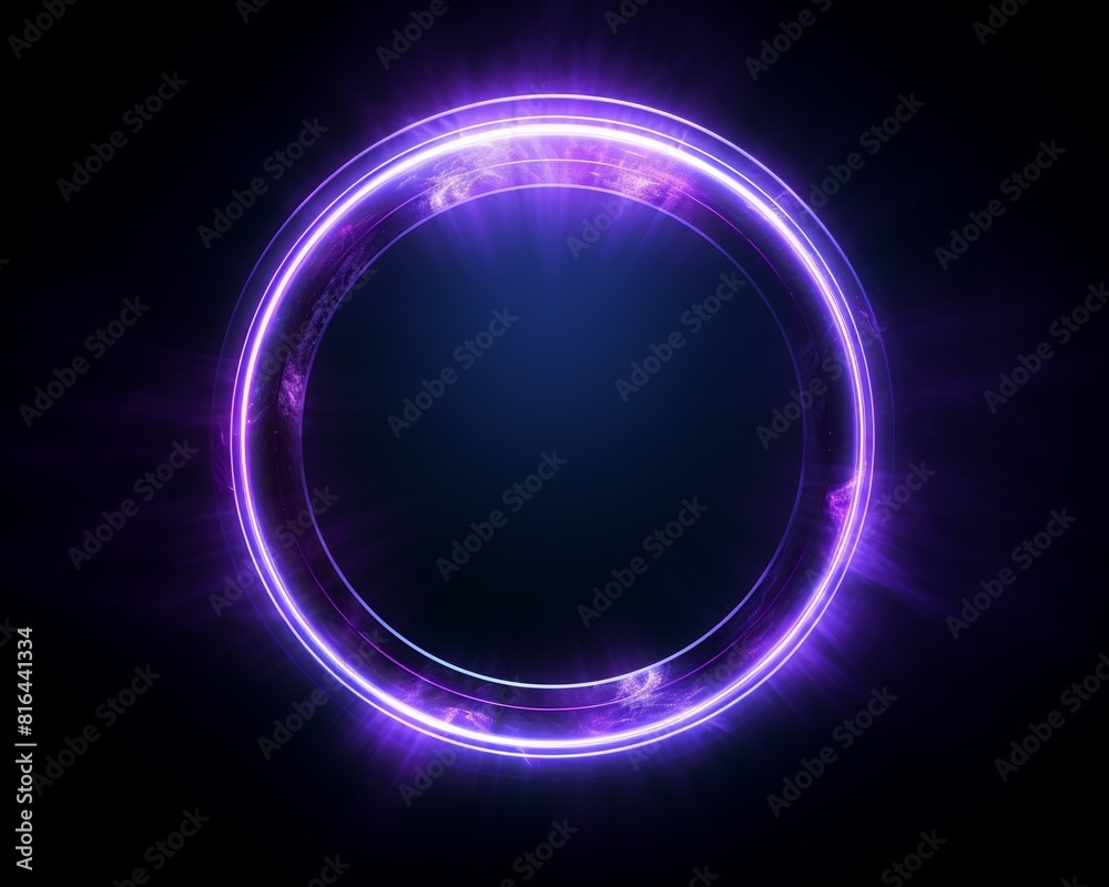 A glowing purple neon circle. A glowing purple neon circle.