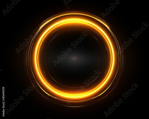 3d rendering of A glowing orange circle
