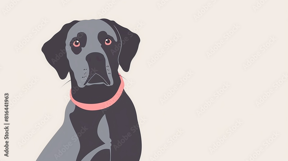 Dog flat design front view urban theme animation colored pastel on a white background Dog flat design front view urban theme animation colored pastel on a white background