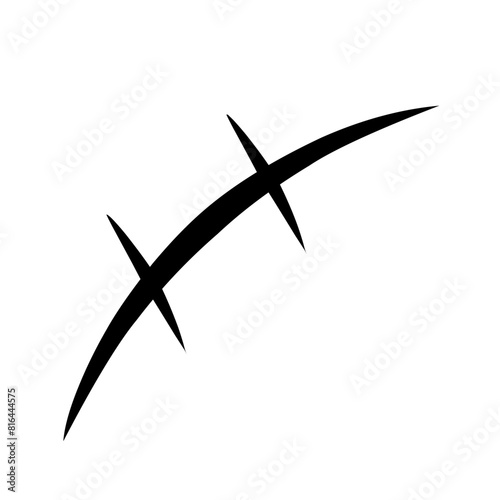 black scar icon isolated on white background